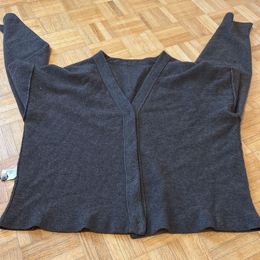 Oak + Fort. Women's Brown Cardigan Sweater - Picture 9 of 13